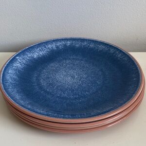 Threshold Blue and Terracotta Melamine Dinner Plates - Set of 4